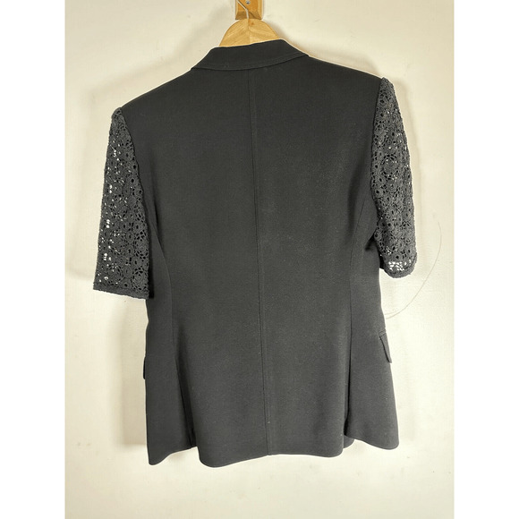 VINTAGE 90's Louis Feraud Crochet Elbow Sleeve Blazer size XS - Picture 10 of 12